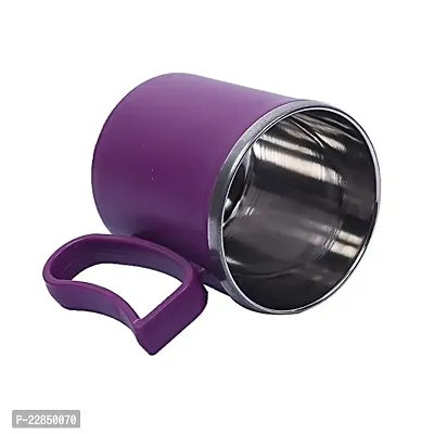 HORBAC Style of Plastic Steel Milk-Tea-Coffee Mug.(Color :- Blue,Purple,Orange)(Pack of - 1)-thumb4