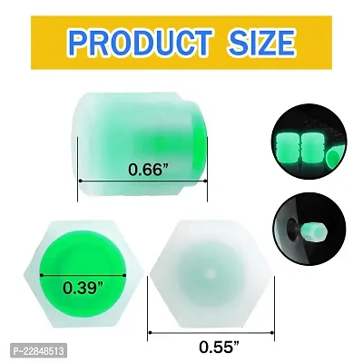 Tire Valve Stem Caps for Car, 5PCS Fluorescent Valve Stem Caps, Noctilucous Tire Air Caps Cover, Illuminated Auto Wheel Valve Stem Cap Fit for Car, Truck, SUV, Motorcycles, Bike (Green)-thumb2