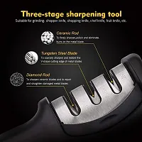 HORBAC Knife Sharpener Manual 3 Stage Knife Sharpener Tool Advanced Knife Sharpener for Kitchen Knife Sharpener Rod Knife Sharpner Knives Sharpening Tool for Steel Knives-thumb1