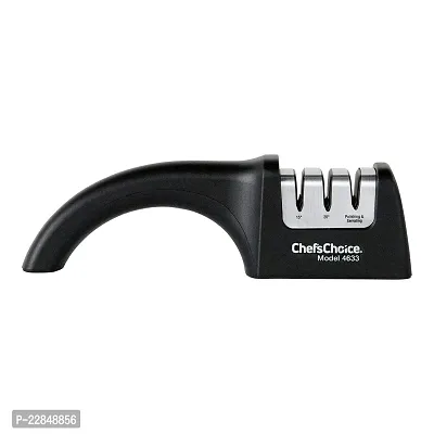 Chef'sChoice 4633 AngleSelect Diamond Hone Professional Manual Knife Sharpener for Straight and Serrated Knives with Precise Angle Control Compact Footprint Made in USA, 3-Stage, Black-thumb5