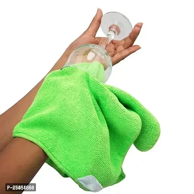 Automotive Microfibre Towels for Car Bike Cleaning Polishing Washing  Detailing (GREEN YELLOW PACK OF 2))-thumb2