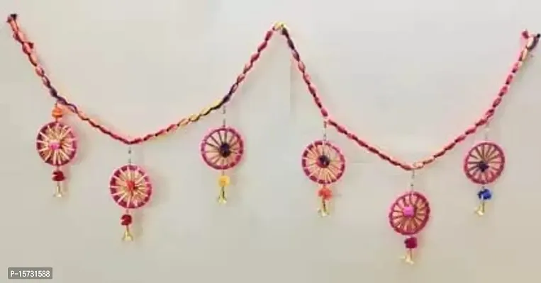 MUREN? Golden Toran with Pom Pom for Door Hanging | Toran | Bandhanwar for Home Office Diwali Decoration - Any Random Color Will Send-thumb5