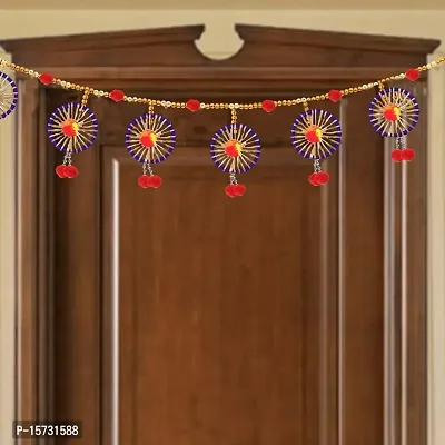 MUREN? Golden Toran with Pom Pom for Door Hanging | Toran | Bandhanwar for Home Office Diwali Decoration - Any Random Color Will Send-thumb0