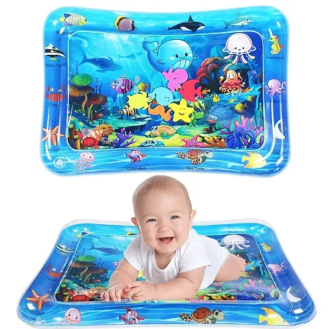 MUREN? Tummy time Play mat for Babies (Size 26?x20?) Leak-Proof Water Crawling Inflatable Mat with 5 Floating Toys for 3 4 5 6 7 8 9 10 Months Newborn Toddlers & Kids