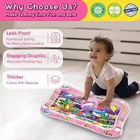 MUREN? Tummy time Play mat for Babies (Size 26?x20?) Leak-Proof Water Crawling Inflatable Mat with 5 Floating Toys for 3 4 5 6 7 8 9 10 Months Newborn Toddlers  Kids (Multicolor -Pink)-thumb3