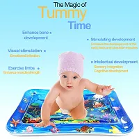 MUREN? Tummy time Play mat for Babies (Size 26?x20?) Leak-Proof Water Crawling Inflatable Mat with 5 Floating Toys for 3 4 5 6 7 8 9 10 Months Newborn Toddlers  Kids (Multicolor-Blue)-thumb3