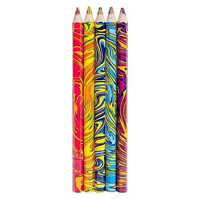 MURENreg; Rainbow Pencils Colors for Kids with Sharpener- Multicolored Swirl Pencil for School Kids, Architect, Artist  Child (Set of 4 Colored Pencils  Sharpener)