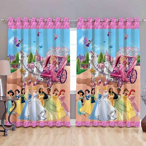 Set of 2 Piece- Digital Printed Polyester Door Curtains