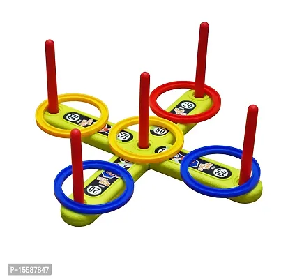 MUREN  Ring Toss Game Set with Soft Rings Ring Target for Infants Learning Activity for Kids Indoor Outdoor Ring Toss Quoits Hoopla Throw Game Toys for Kids Pack of 1-thumb0