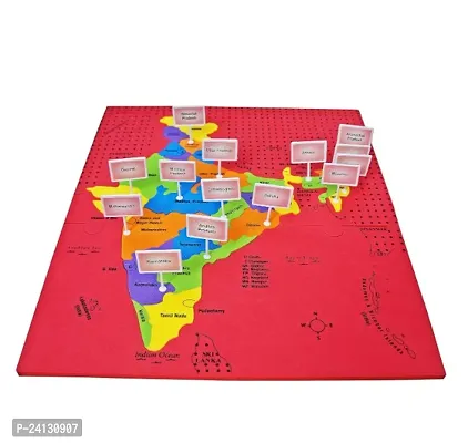 Muren  Interlocking Puzzle Map with Capitals for Kids Learning  Education-mapology Mind Games for Kids- Puzzle with Flags, Capitals and Manual, for 3+ Years Old