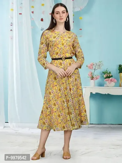 Pure Crepe Kurti With All Over Print-thumb0