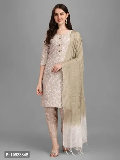 Cotton Silk Kurti With Palazzo and Dupatta Set-thumb0