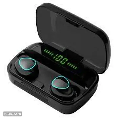M10 Bluetooth ,5.1 Earbuds in-Ear TWS Stereo Headphones with Smart LED Display Charging Built-in Mic for Sports Work - Black-thumb0