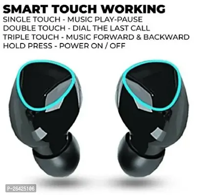 M10 Bluetooth ,5.1 Earbuds in-Ear TWS Stereo Headphones with Smart LED Display Charging Built-in Mic for Sports Work - Black-thumb2