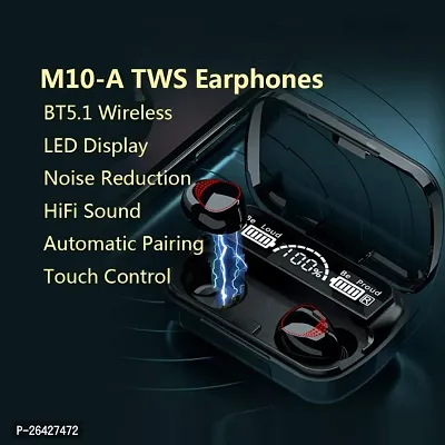 M 10 Wireless /Earbuds Your Phone Upto 220 Hours Total Playback time M10 Bluetooth 5.1 Earbuds in-Ear TWS Stereo Headphones with Smart LED Display-thumb3