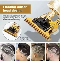 Waterproof Hair Trimmer Blade Trimmer Haircut Vintage T9 Hair Trimmer 60 min Runtime 3 Length Settings (Gold)-thumb1