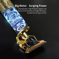Waterproof Hair Trimmer Blade Trimmer Haircut Vintage T9 Hair Trimmer 60 min Runtime 3 Length Settings (Gold)-thumb3
