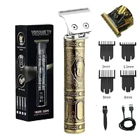 Professional Vintage -T9 Metal Hair Cutting Trimmer For Men A1 USB charging Trimmer 60 min Runtime 1 Length Settings  Gold-thumb2
