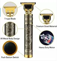 Professional Vintage -T9 Metal Hair Cutting Trimmer For Men A1 USB charging Trimmer 60 min Runtime 1 Length Settings  Gold-thumb3