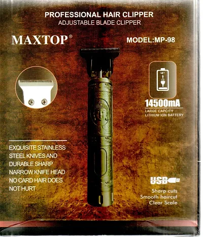 Trimmer  Professional Maxtop MP-98 Rechargeable Cordless Electric Blade Beard Trimmer N64 Body Groomer 12000 min Runtime