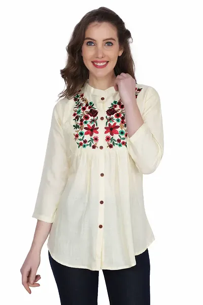 Elegant Viscose Rayon Self Pattern Top For Women