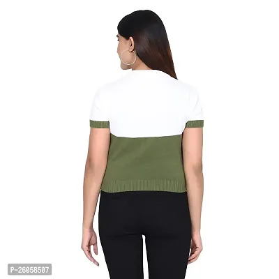 Elegant Green Pure Cotton Solid Top For Women-thumb2