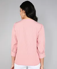 Elegant Pink Polyester Solid Top For Women-thumb1