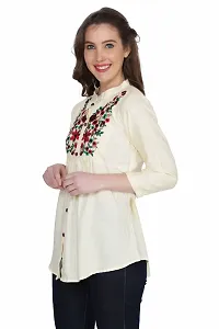 Elegant White Viscose Rayon Self Pattern Top For Women-thumb3