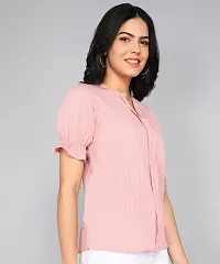 Elegant Pink Polyester Solid Top For Women-thumb3