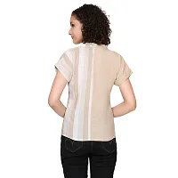 Elegant Beige Cotton Blend Solid Top For Women-thumb1