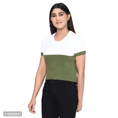 Elegant Green Pure Cotton Solid Top For Women-thumb4