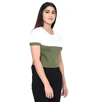 Elegant Green Pure Cotton Solid Top For Women-thumb2