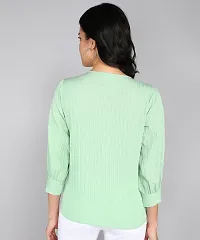 Elegant Green Polyester Solid Top For Women-thumb1