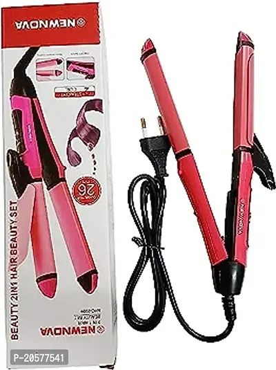 D4STARS Modern Hair Straightener And Curler  2 in 1 Multifunctional Hair Styling Machine ( Pink Rod )-thumb0