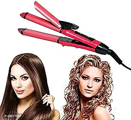 D4STARS Modern Hair Straightener And Curler  2 in 1 Multifunctional Hair Styling Machine ( Pink Rod )-thumb2