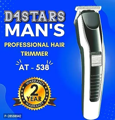 D4STARS  Trimmer for men AT-538 with Chargeable cable with stylish hair cutting capability, Multicolour