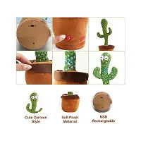 D4stars Rechargeable Dancing Cactus Talking Baby Toys for Kids Speaking Singing Repeat What You Say Children Educational Musical Interactive Electronic Plush Soft Toys-thumb4