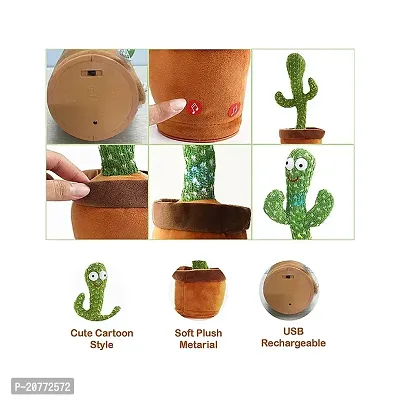 D4stars Rechargeable Dancing Cactus Talking Baby Toys for Kids Speaking Singing Repeat What You Say Children Educational Musical Interactive Electronic Plush Soft Toys-thumb5