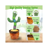 D4stars Rechargeable Dancing Cactus Talking Baby Toys for Kids Speaking Singing Repeat What You Say Children Educational Musical Interactive Electronic Plush Soft Toys-thumb1