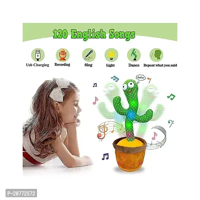 D4stars Rechargeable Dancing Cactus Talking Baby Toys for Kids Speaking Singing Repeat What You Say Children Educational Musical Interactive Electronic Plush Soft Toys-thumb4