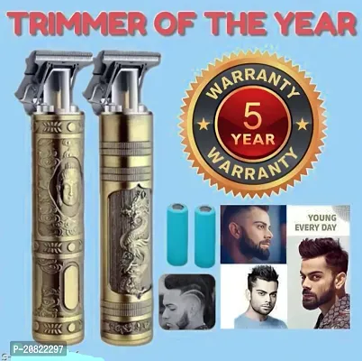 Golden metal Mens Hair Trimmer Heavy Quality Rechargeable Buddha Trimmer Machine, Professional full Metal Body Trimmer Cum Outliner, T-Blade Bald Beard Shaver, Buddha Design Hair Clipper ( Buddha Trim