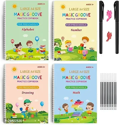 Sank Magic Practice Copybook (Size 26 x 18cm ), Number Tracing Book for Preschoolers with Pen, Magic Calligraphy Copybook Set Practical Reusable Writing Tool-thumb0