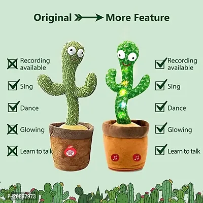 D4STARS  Dancing Cactus Talking Toy, Cactus Plush Toy, Wriggle  Singing Recording Repeat What You Say Funny Education Toys for Babies Children Playing, Home Decorate (Cactus Toy)-thumb2