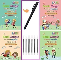 Magic Practice Copybook, (4 BOOK + 10 REFILL+ 1 pen +1 grip) Number Tracing, sank magic practice copy book for kids for Preschoolers with Pen, magic reusable Writing Tool Simple Hand Lettering-thumb4