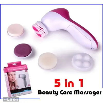 D4STARS  5 in 1 Portable Electric Facial Cleaner Battery Powered Multifunction Massager, Face Massager, Facial Machine, Beauty Massager, Facial Massager For Women (Multi Color)-thumb0
