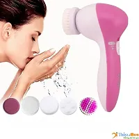D4STARS  5 in 1 Portable Electric Facial Cleaner Battery Powered Multifunction Massager, Face Massager, Facial Machine, Beauty Massager, Facial Massager For Women (Multi Color)-thumb2