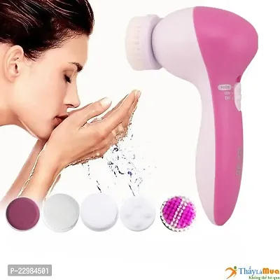 D4STARS  5 in 1 Portable Electric Facial Cleaner Battery Powered Multifunction Massager, Face Massager, Facial Machine, Beauty Massager, Facial Massager For Women (Multi Color)-thumb3