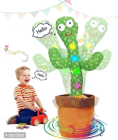 D4STARS Dancing Cactus Toy Kids ( 1 Year Brand Warranty ) Talking Singing Wriggle Children Plush Electronic Toys Baby Voice Recording Repeats What You Say LED Lights Gift-thumb0