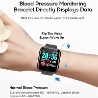 D4STARS ID 116 Bluetooth 1.3 LED with Blood Oxygen Monitoring, Continuous Heart Rate Sensor, Full Touch Screen, Daily Activity Tracker, BP Monitor, Android Sports - Black (Black)-thumb1