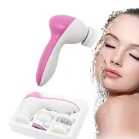 D4STARS 5 in 1 Portable Electric Facial Cleaner Battery Powered Multifunction Massager, Face Massager, Facial Machine, Beauty Massager, Facial Massager For Women (Multi Color)-thumb1